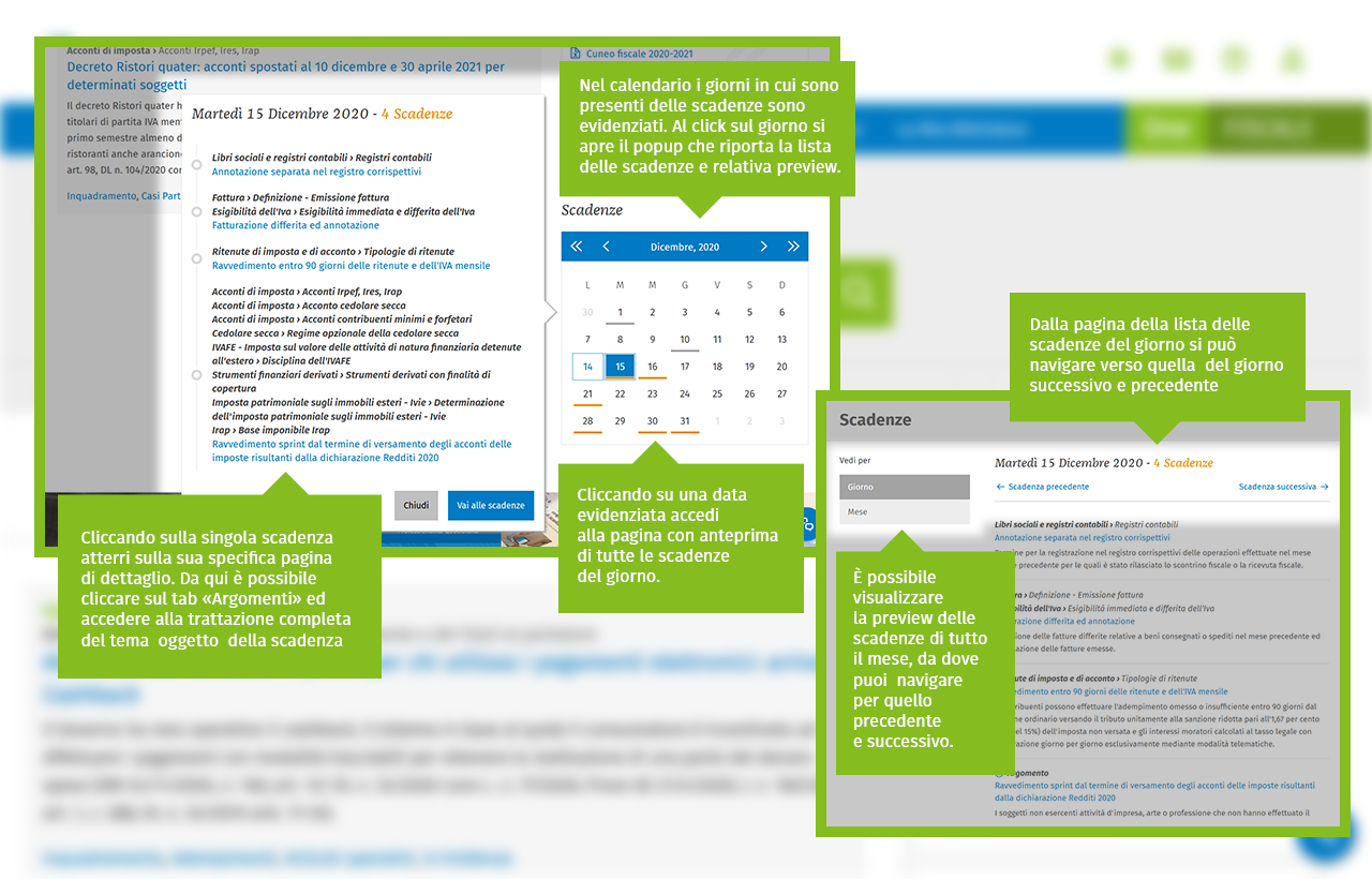 scadenze funzionalità